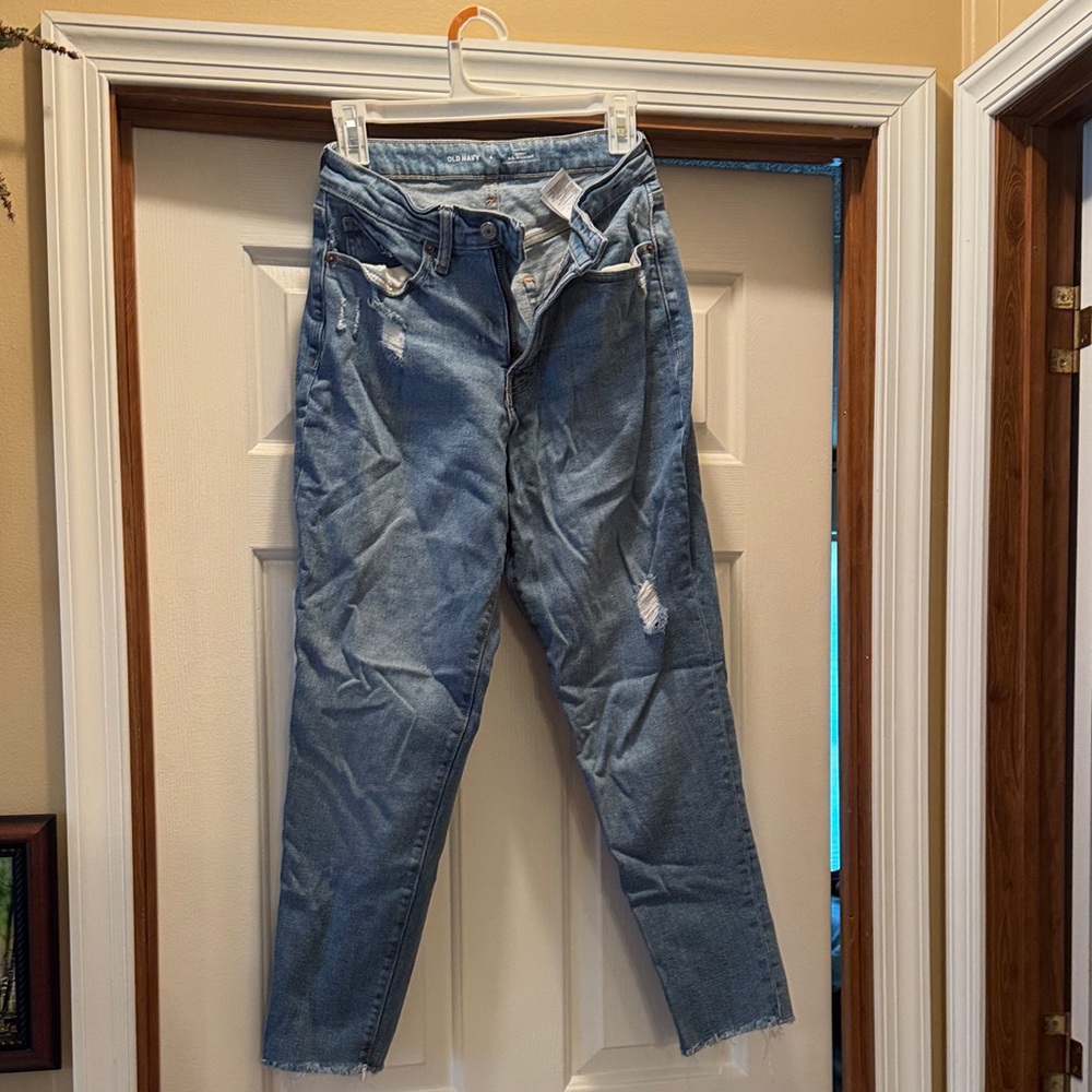 Old Navy Blue Distressed Women Jeans